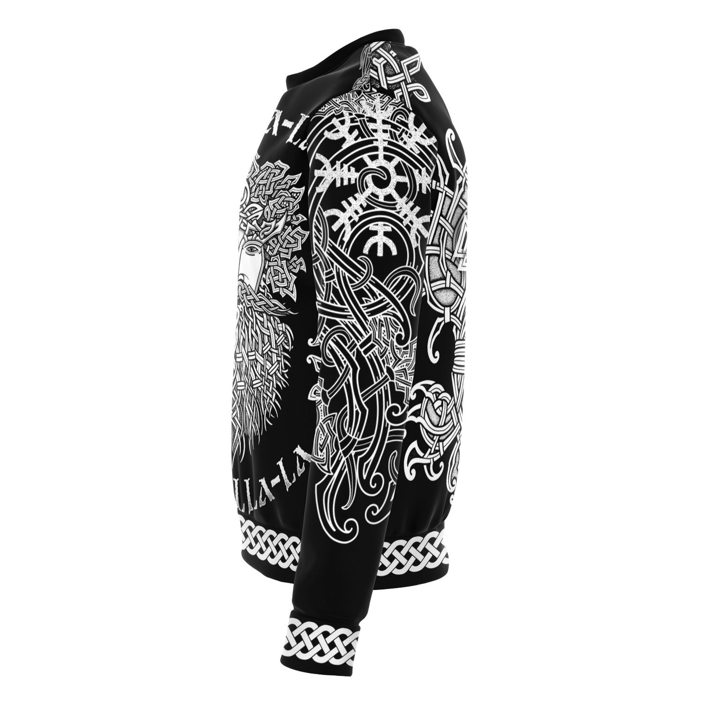 Fa-La-La-La-La Valhalla Yule Santa Sweater with Yggdrasil on the Back - Black Edition - VikingsBrand