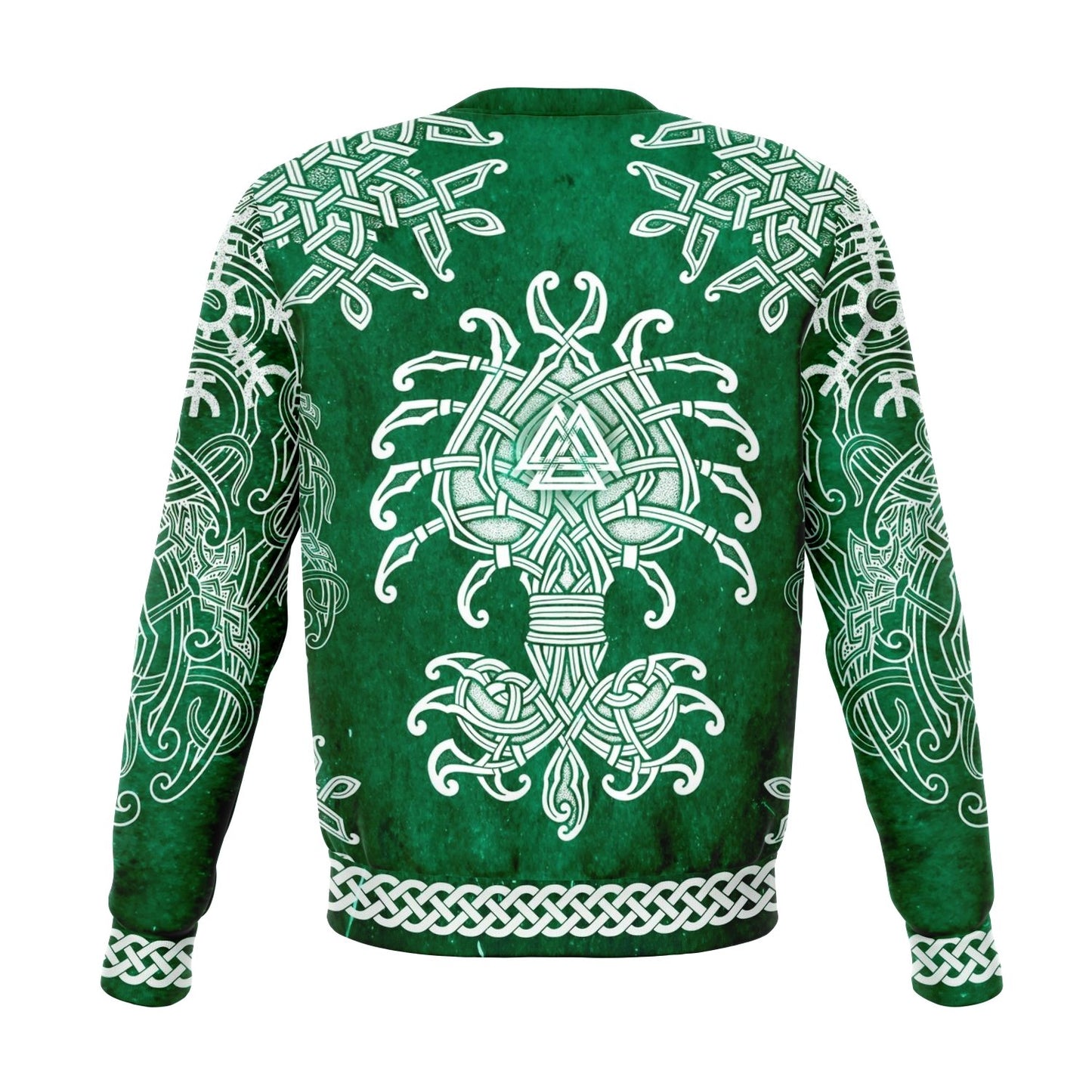 Fa-La-La-La-La Valhalla Yule Santa Sweater with Yggdrasil on the Back - Green Edition - VikingsBrand