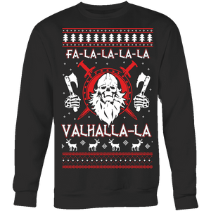 Fa La La Valhalla Viking skull Holiday Sweater