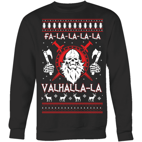 Fa La La Valhalla Viking Skull Holiday Sweater