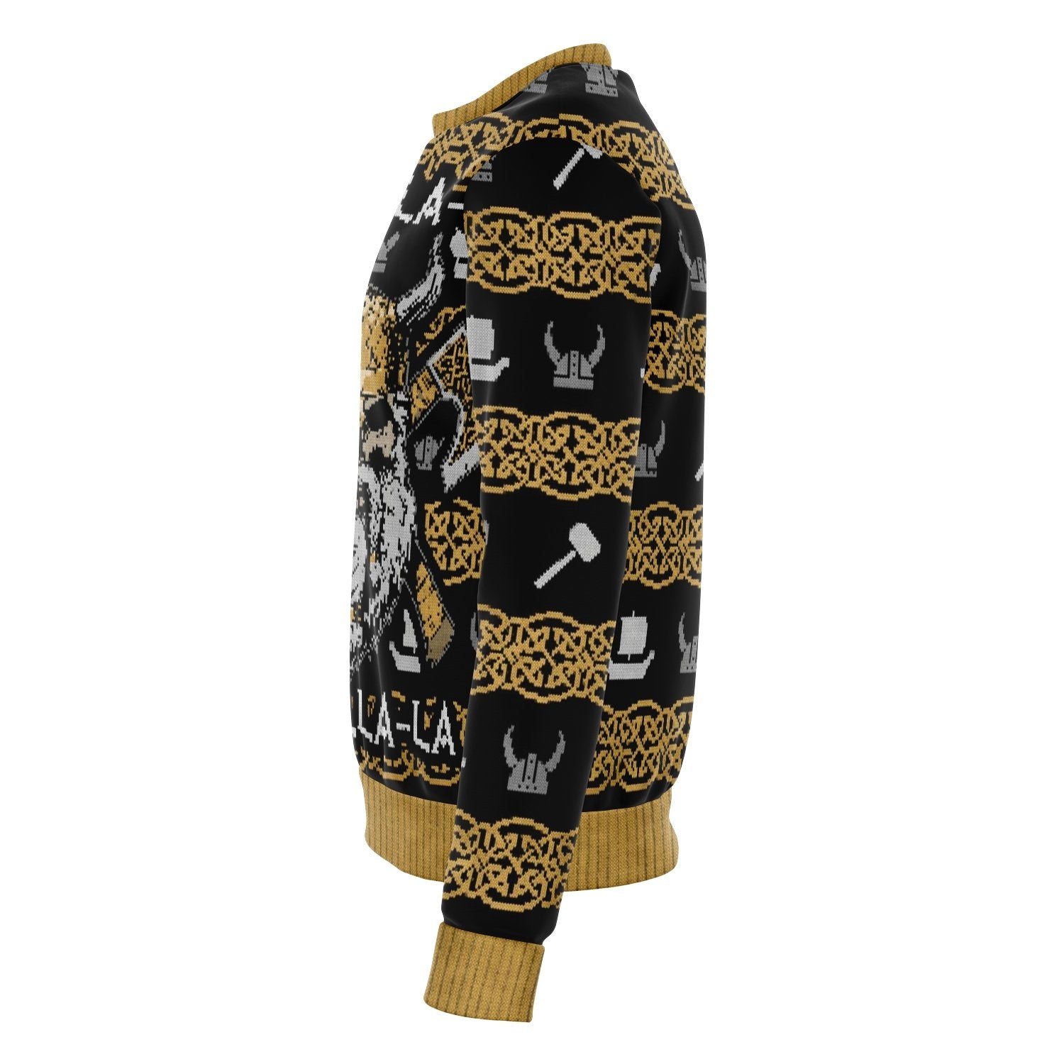 Fa La La Valhalla Sweater Gold - VikingsBrand