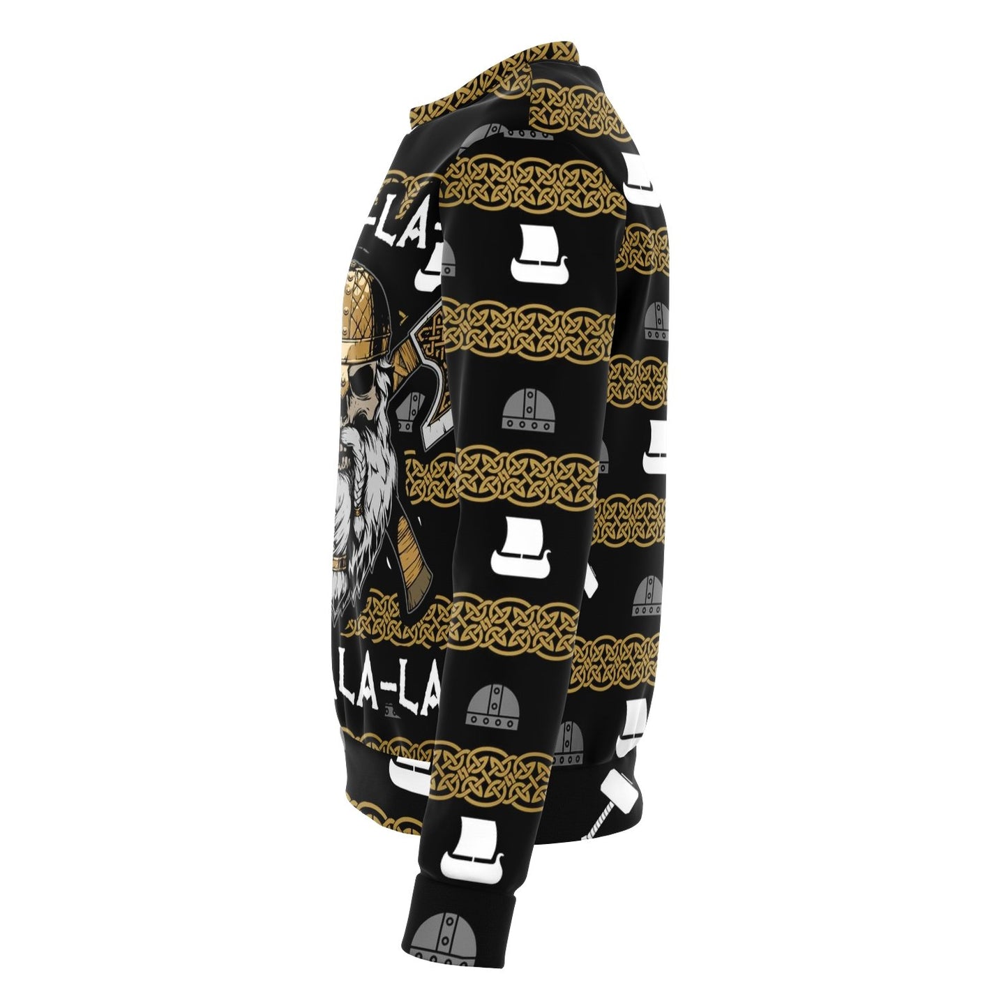Fa La La Valhalla Viking Warrior Head Sweater - VikingsBrand