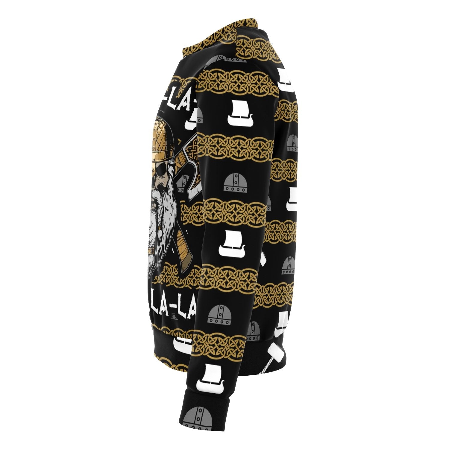 Fa La La Valhalla Viking Warrior Head Sweater - VikingsBrand