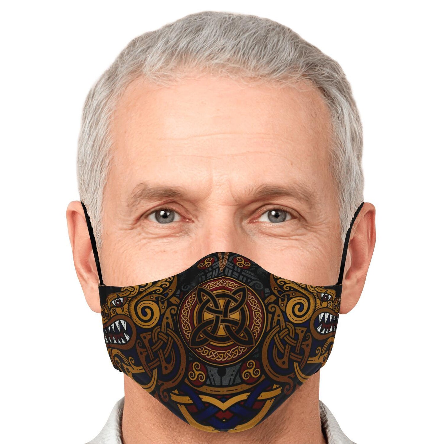 Face Mask Cover with Viking Wolves