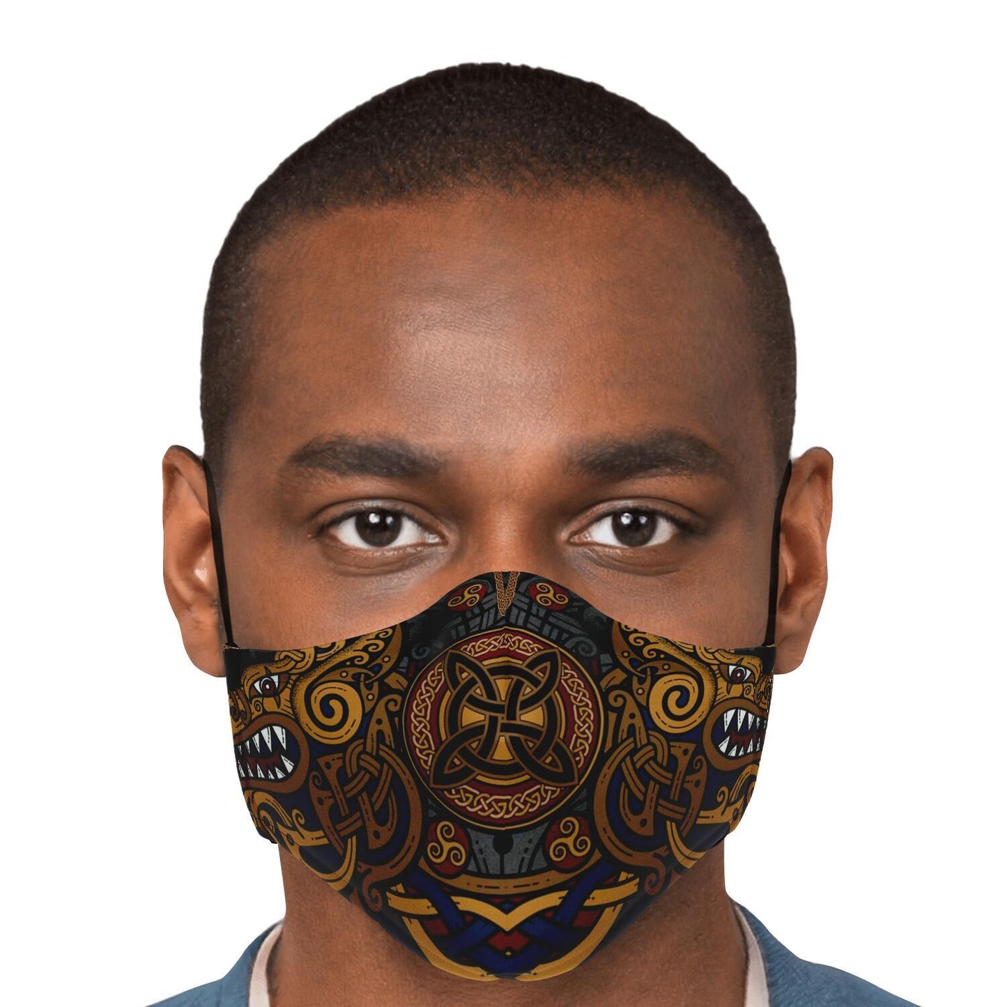Face Mask Cover with Viking Wolves
