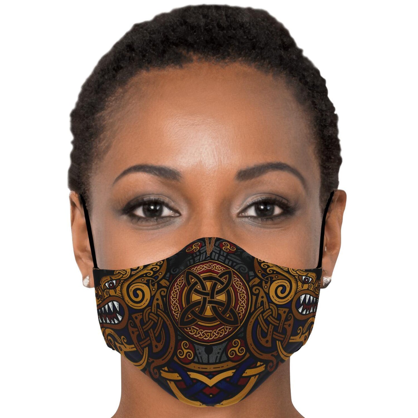 Face Mask Cover with Viking Wolves