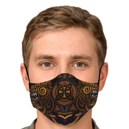 Face Mask Cover with Viking Wolves