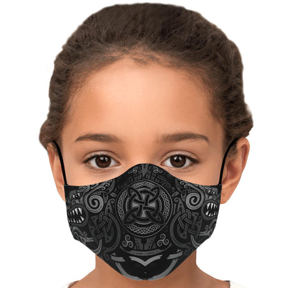 Face Mask Cover with Viking Wolves B&W