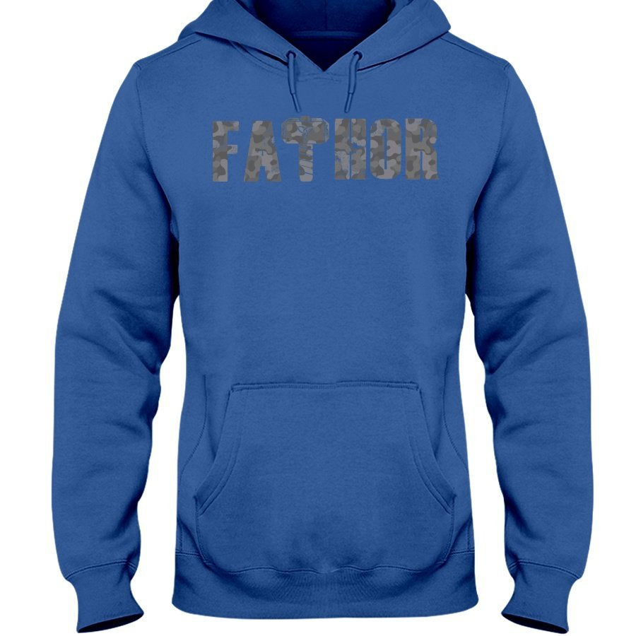 Fathor Hoodie - Grey Camo Wording