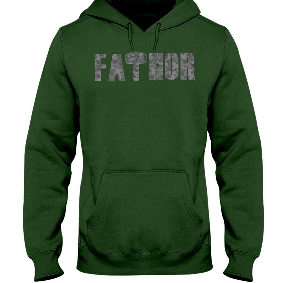 Fathor Hoodie - Grey Camo Wording