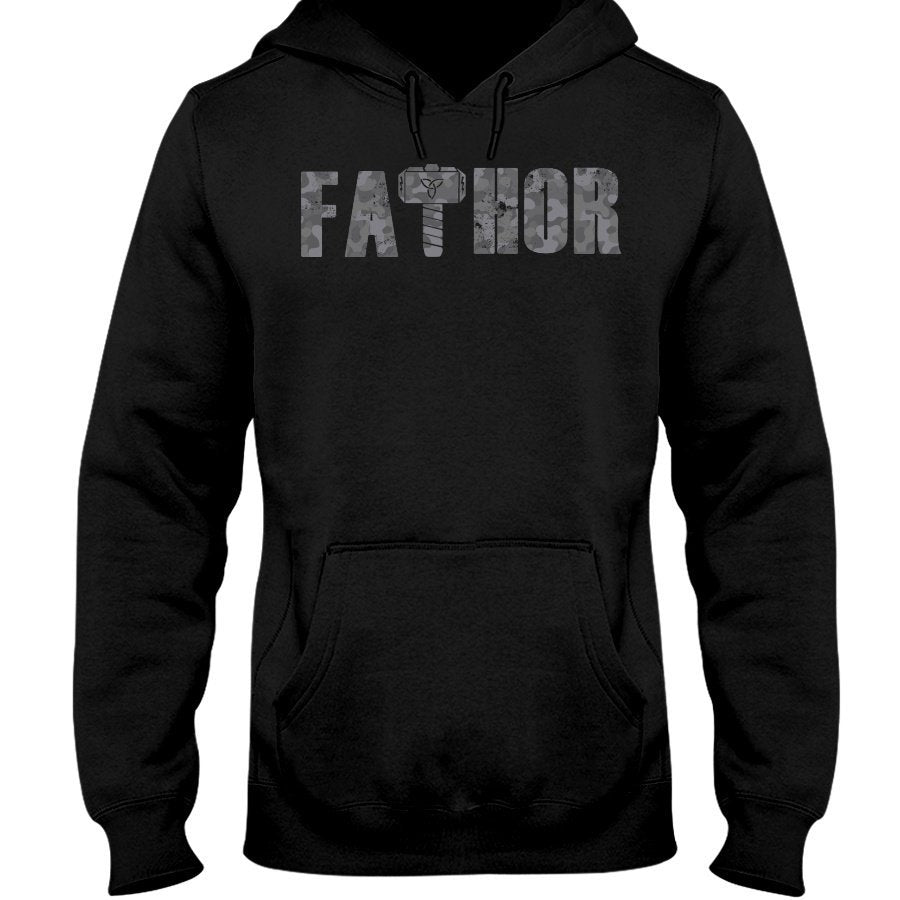 Fathor Hoodie - Grey Camo Wording