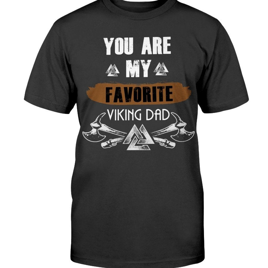 Favorite Viking Dad Cotton T-Shirt - Brown