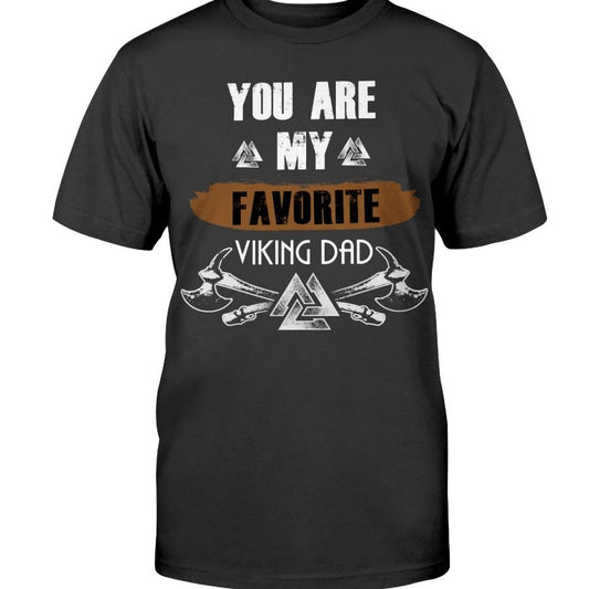 Favorite Viking Dad Cotton T-Shirt - Brown