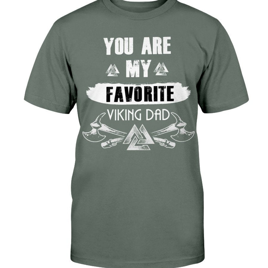 Favorite Viking Dad Cotton T-Shirt - White Wording