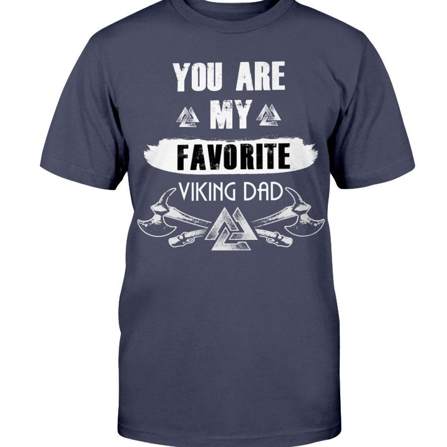 Favorite Viking Dad Cotton T-Shirt - White Wording