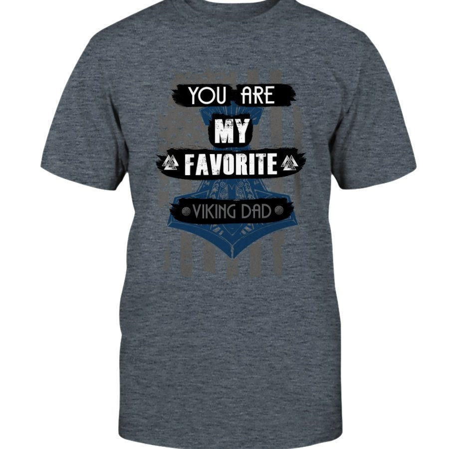 Favorite Viking Dad Cotton T-Shirt - Navy