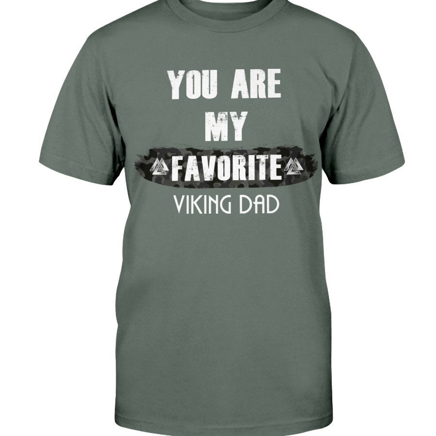 Favorite Viking Dad Cotton T-Shirt - Camo