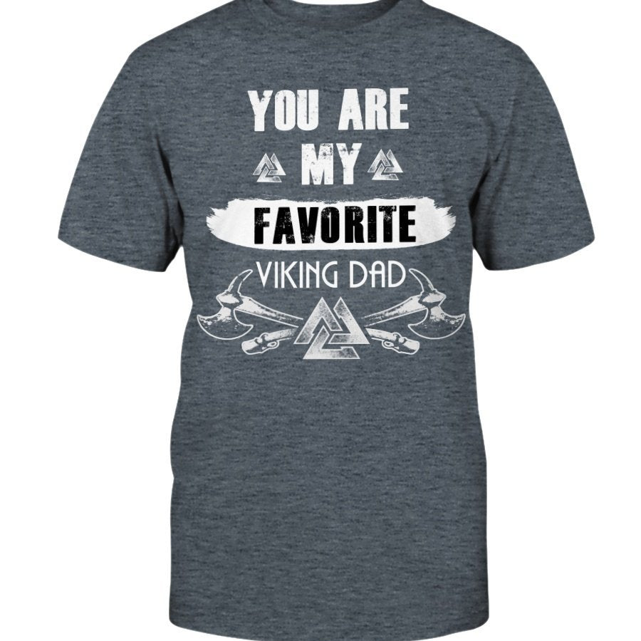 Favorite Viking Dad Cotton T-Shirt - White Wording