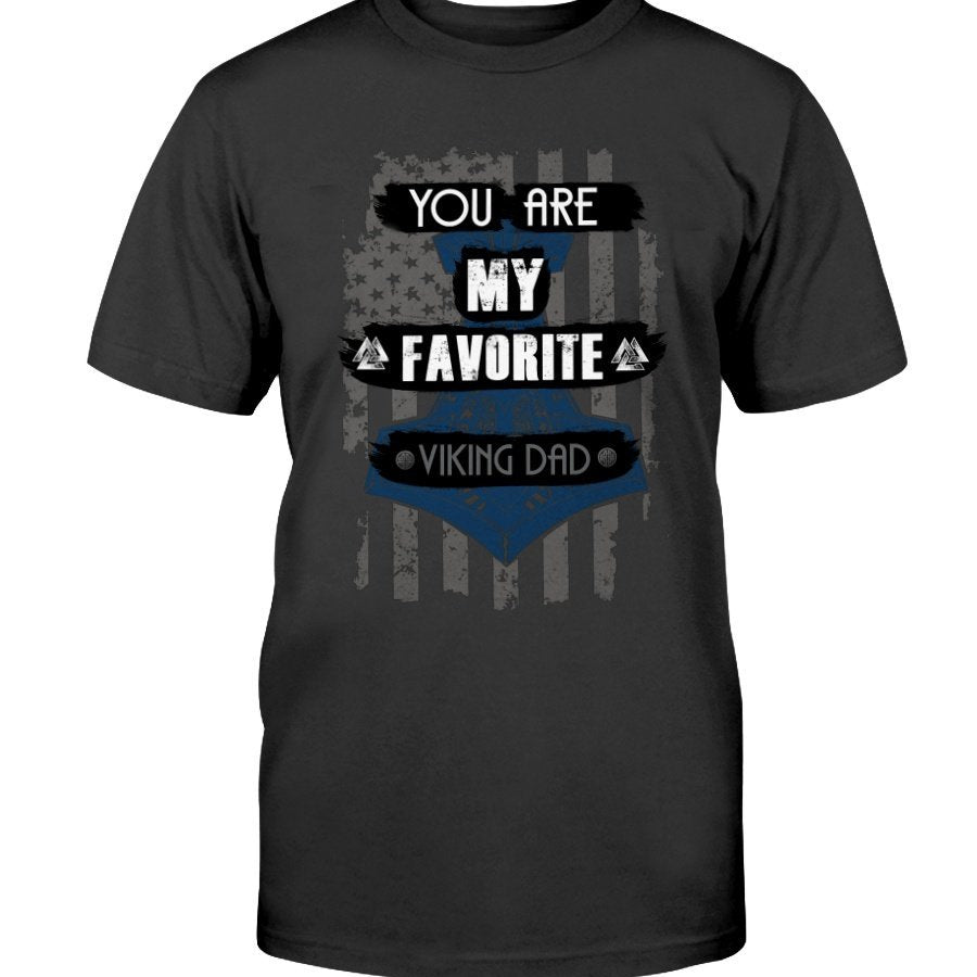 Favorite Viking Dad Cotton T-Shirt - Navy