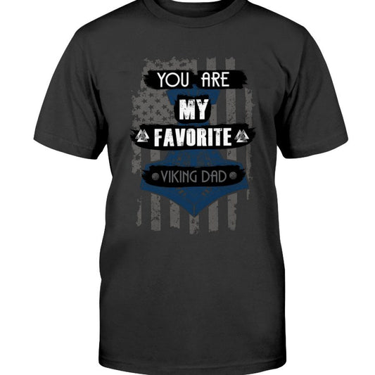 Favorite Viking Dad Cotton T-Shirt - Navy