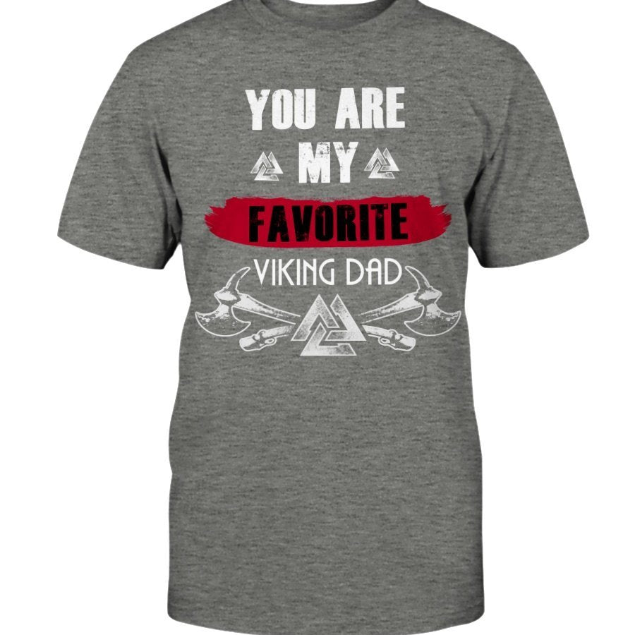 Favorite Viking Dad Cotton T-Shirt - Red