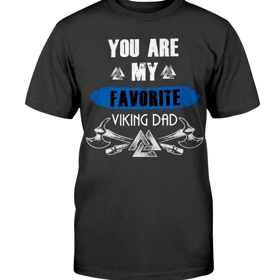 Favorite Viking Dad Cotton T-Shirt - Blue