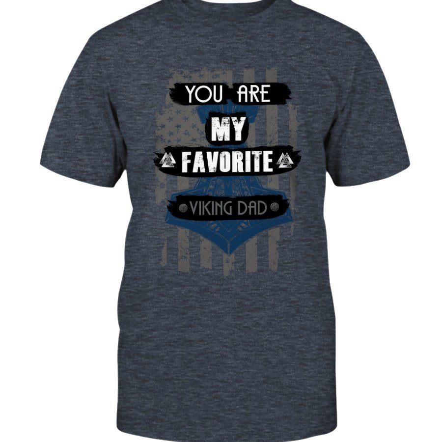 Favorite Viking Dad Cotton T-Shirt - Navy