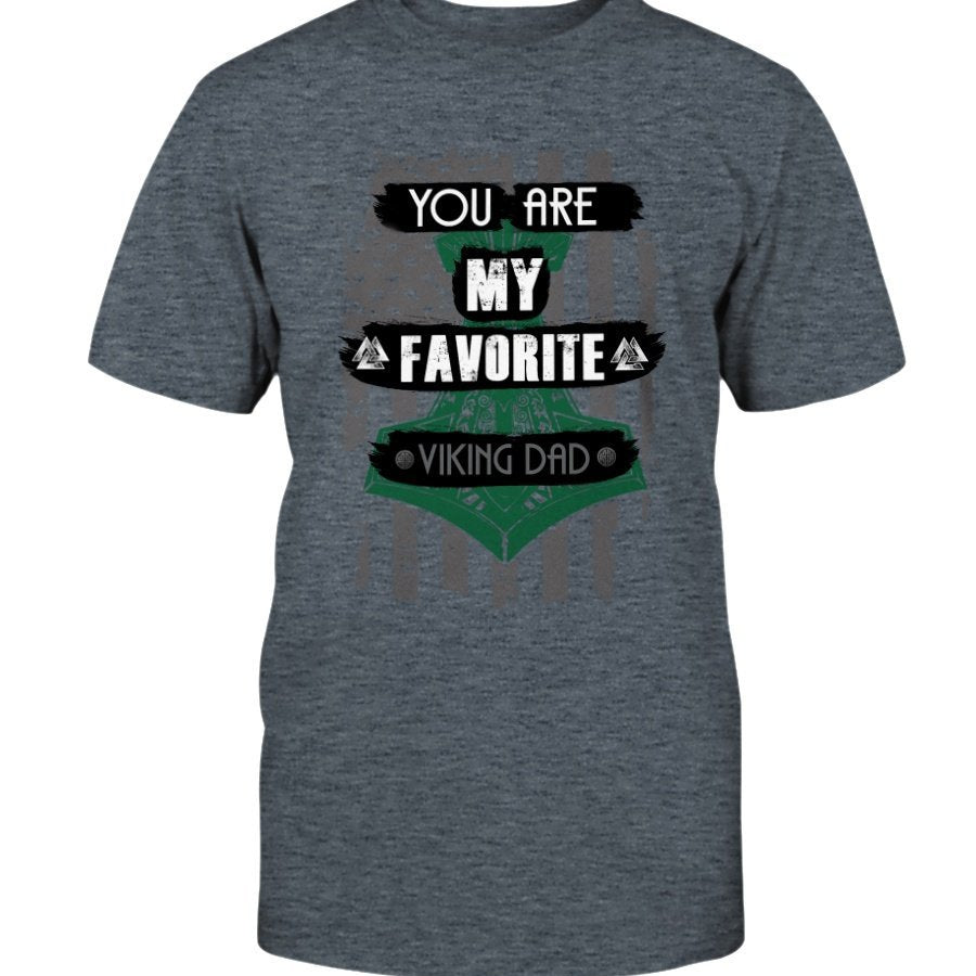 Favorite Viking Dad Cotton T-Shirt - Dark Green