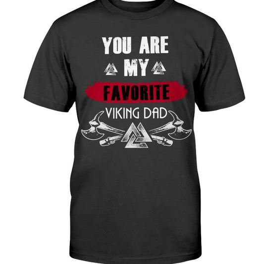 Favorite Viking Dad Cotton T-Shirt - Red