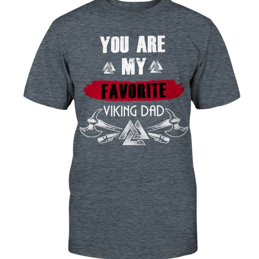 Favorite Viking Dad Cotton T-Shirt - Red