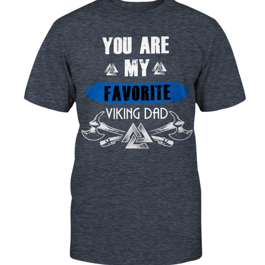 Favorite Viking Dad Cotton T-Shirt - Blue