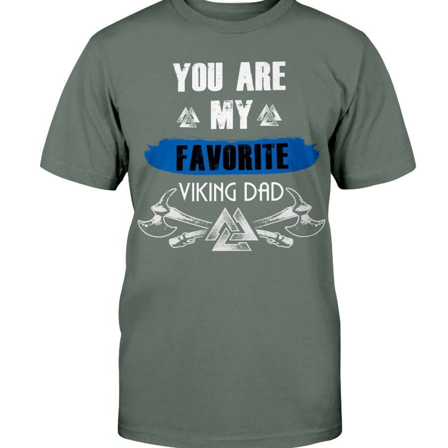 Favorite Viking Dad Cotton T-Shirt - Blue
