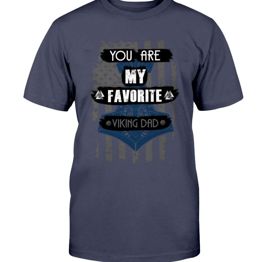 Favorite Viking Dad Cotton T-Shirt - Navy