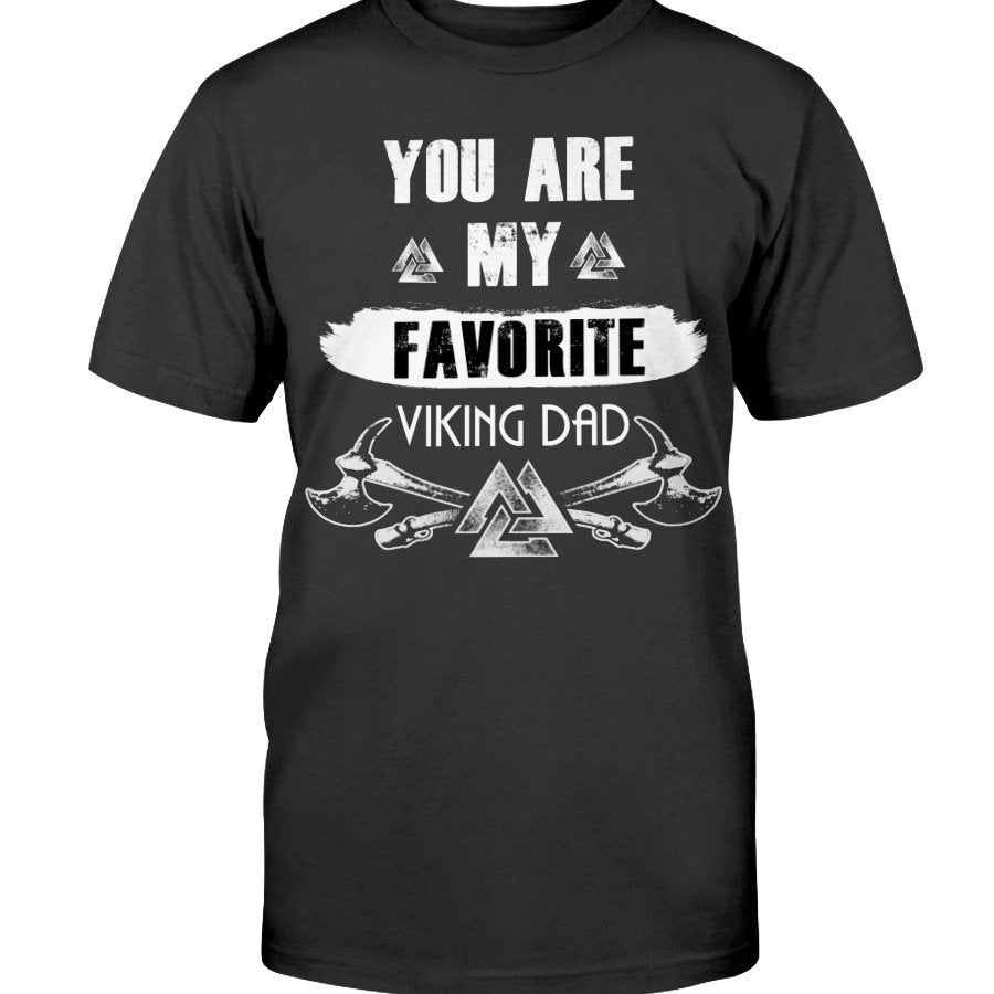 Favorite Viking Dad Cotton T-Shirt - White Wording