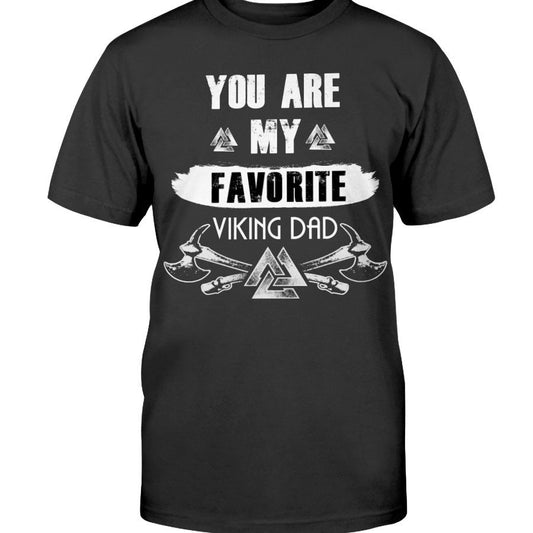 Favorite Viking Dad Cotton T-Shirt - White Wording