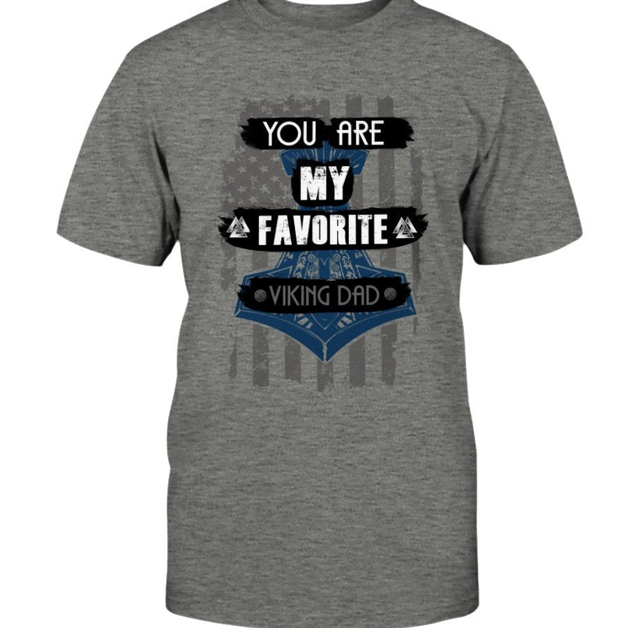 Favorite Viking Dad Cotton T-Shirt - Navy