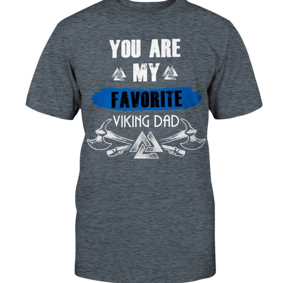 Favorite Viking Dad Cotton T-Shirt - Blue