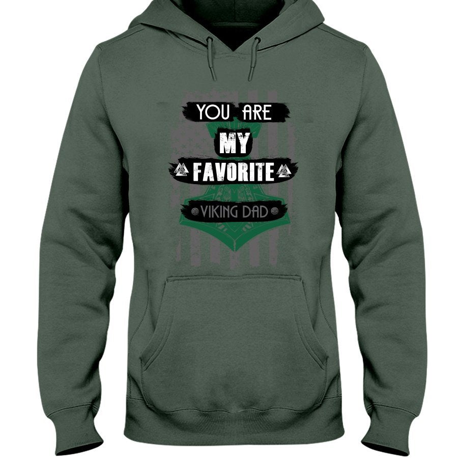 Favorite Viking Dad Hoodie - Dark Green