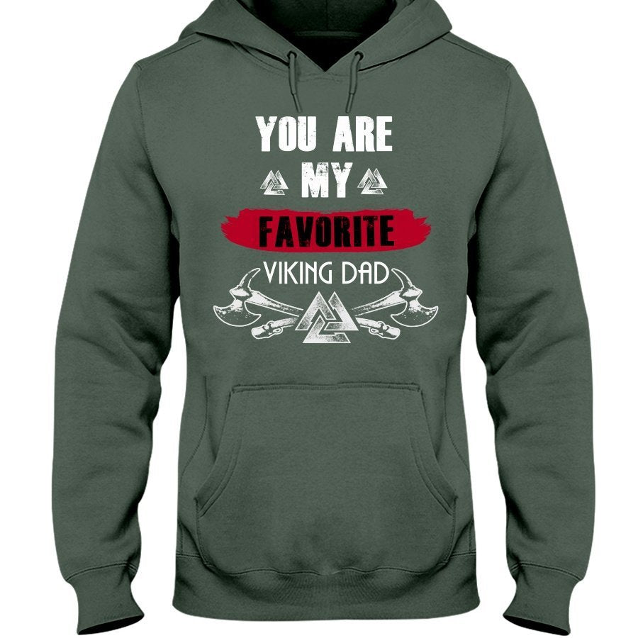 Favorite Viking Dad Hoodie - Red Wording