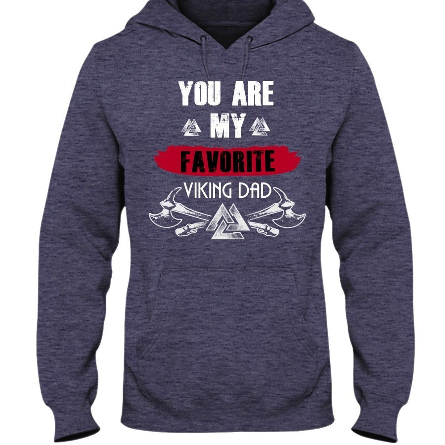 Favorite Viking Dad Hoodie - Red Wording