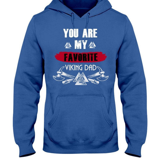 Favorite Viking Dad Hoodie - Red Wording