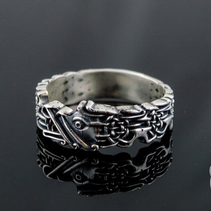 Fenrir Ring 925 Sterling Silver Viking Ring - VikingsBrand