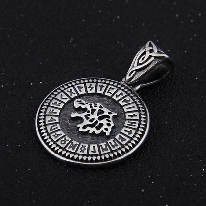 Fenrir Rune Necklace - Stainless Steel - VikingsBrand