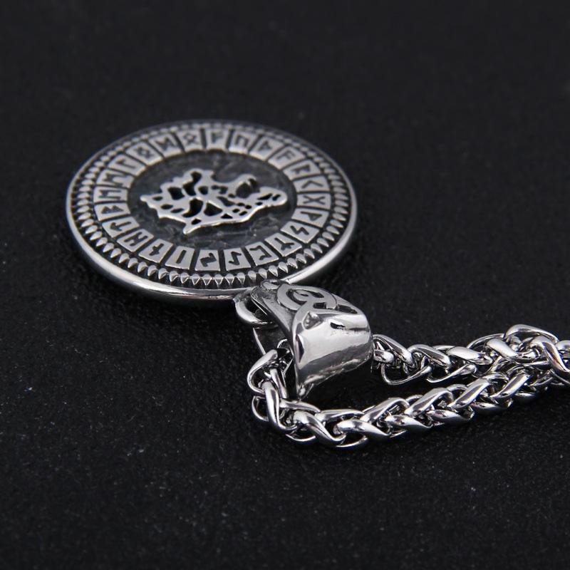 Fenrir Rune Necklace - Stainless Steel - VikingsBrand