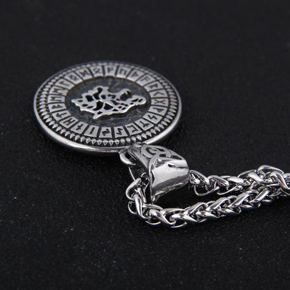 Fenrir Rune Necklace - Stainless Steel - VikingsBrand
