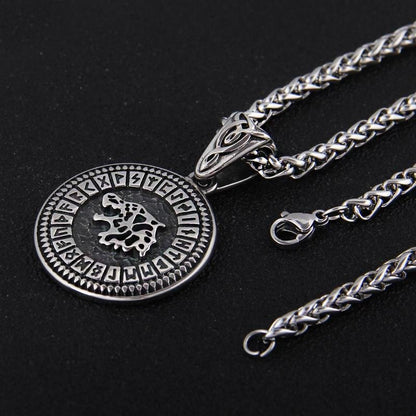 Fenrir Rune Necklace - Stainless Steel - VikingsBrand