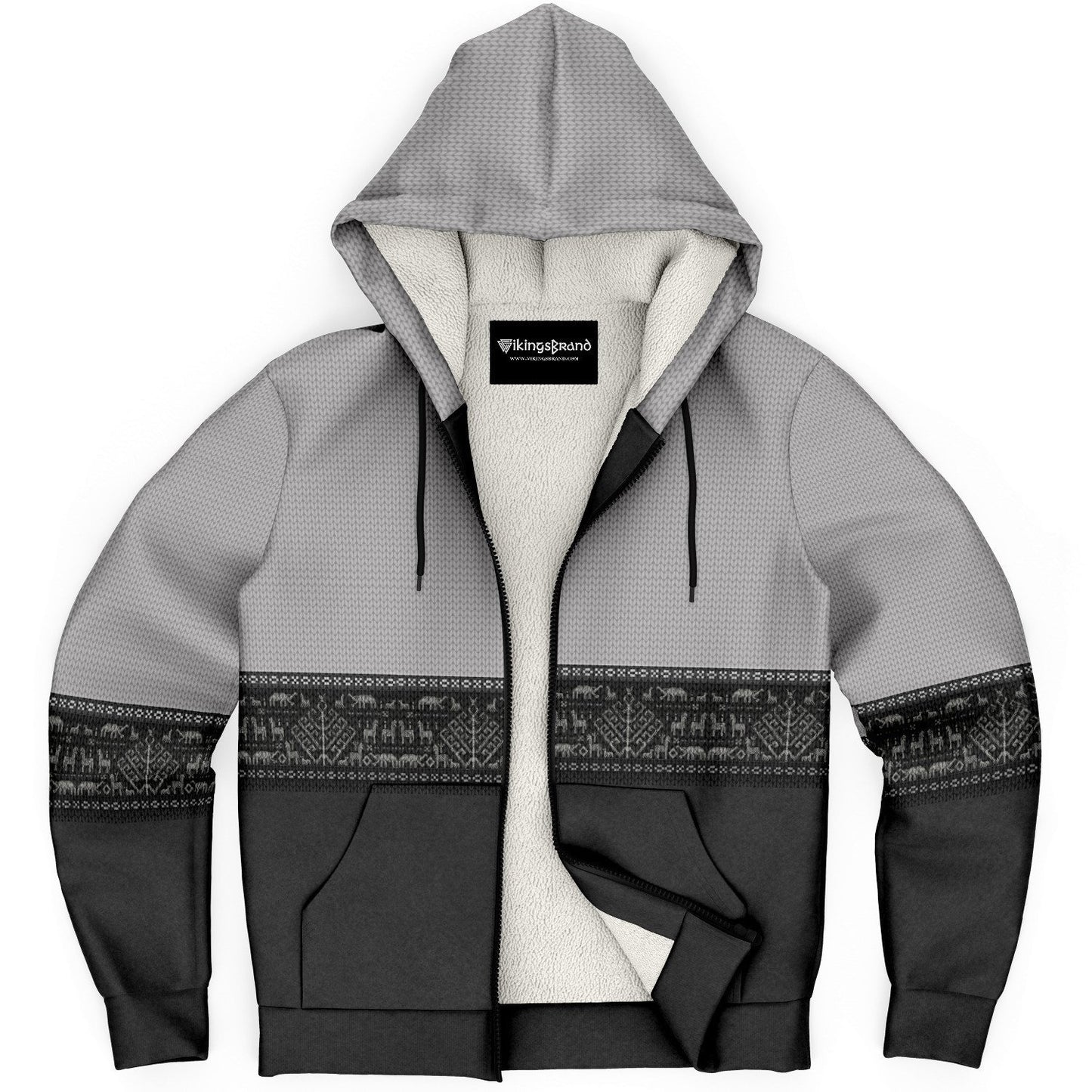 Folk Yggdrasil Premium Microfleece Zip-up Viking Hoodie