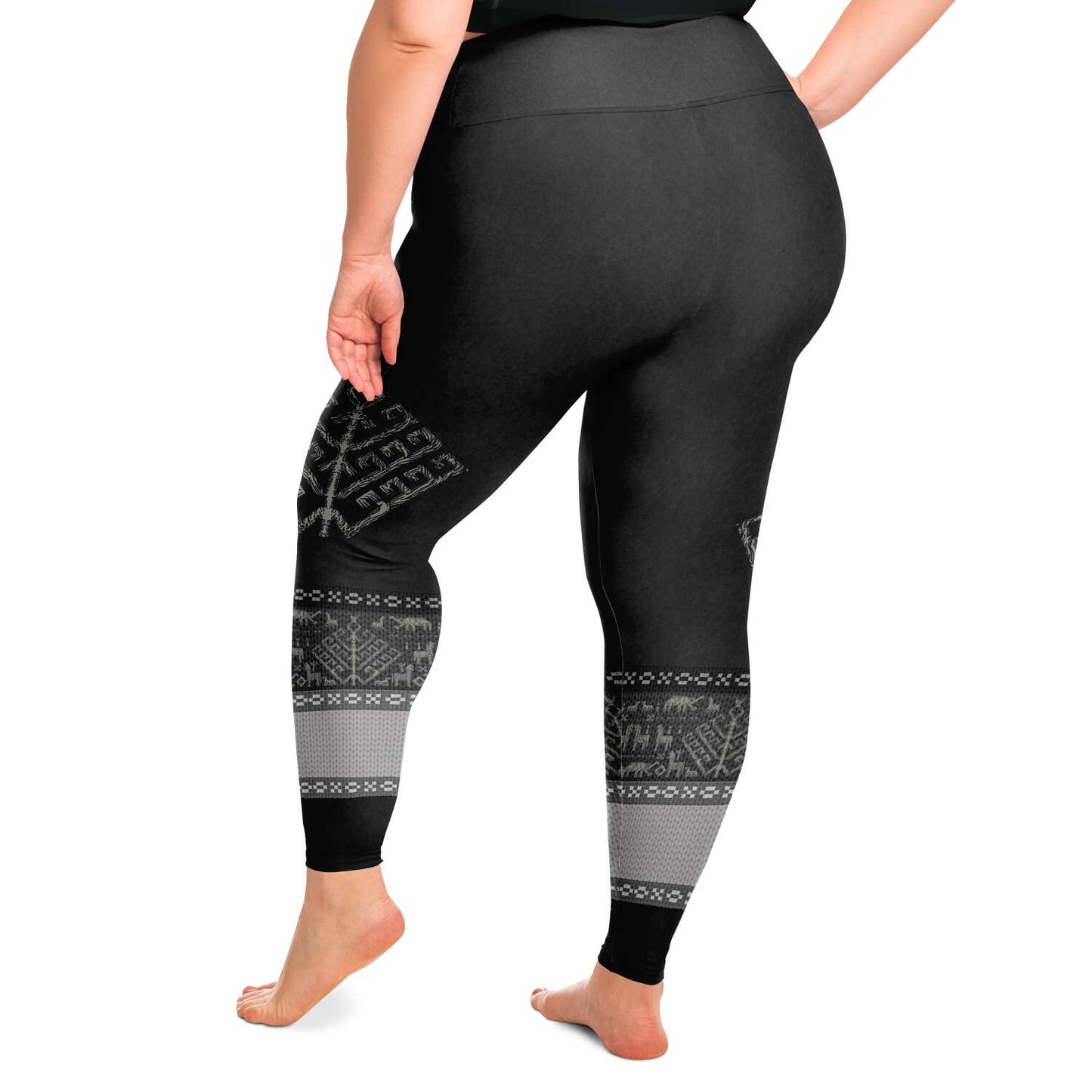 Folk Yggdrasil Premium Plus Size Viking Leggings for Shieldmaiden