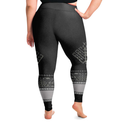 Folk Yggdrasil Premium Plus Size Viking Leggings for Shieldmaiden