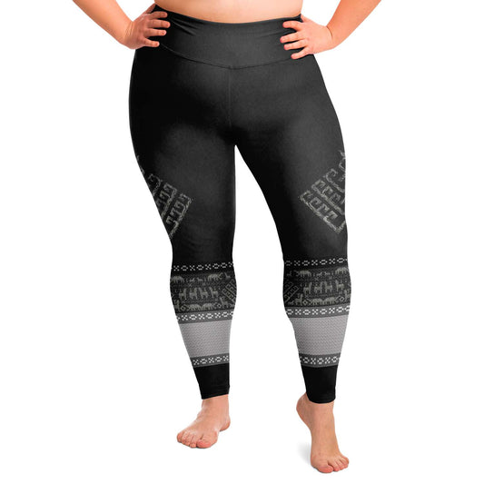 Folk Yggdrasil Premium Plus Size Viking Leggings for Shieldmaiden